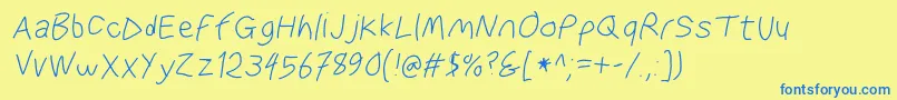 Waterfireobl Font – Blue Fonts on Yellow Background