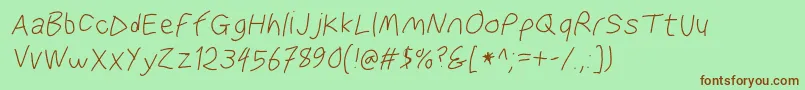 Waterfireobl Font – Brown Fonts on Green Background