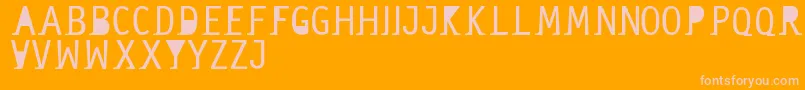 Saneserif Font – Pink Fonts on Orange Background