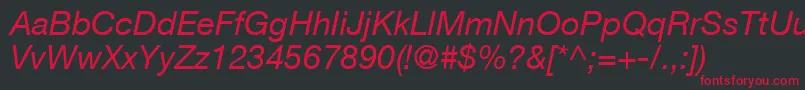 ContextRepriseSsiItalic Font – Red Fonts on Black Background