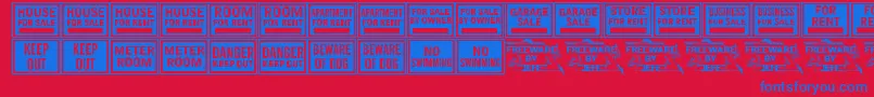 Allsigns Font – Blue Fonts on Red Background