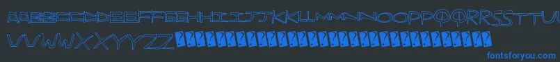 Indiehand Font – Blue Fonts on Black Background