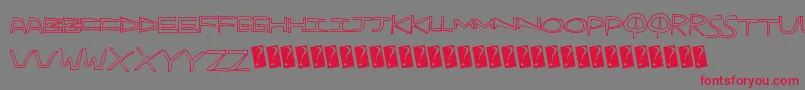 Indiehand Font – Red Fonts on Gray Background