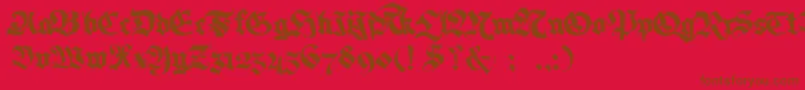 Memelafraktur Font – Brown Fonts on Red Background