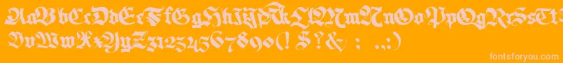 Memelafraktur Font – Pink Fonts on Orange Background