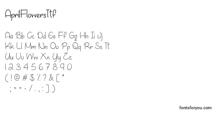 AprilFlowersTtfフォント–アルファベット、数字、特殊文字