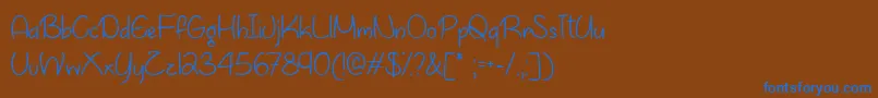 AprilFlowersTtf Font – Blue Fonts on Brown Background