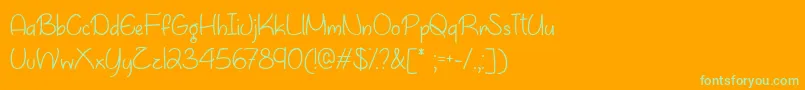 AprilFlowersTtf Font – Green Fonts on Orange Background