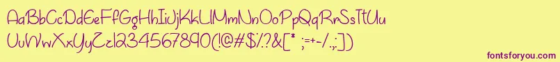 AprilFlowersTtf Font – Purple Fonts on Yellow Background