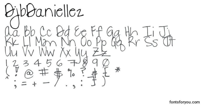 A fonte DjbDanielle2 – alfabeto, números, caracteres especiais