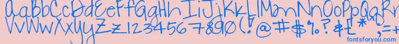 DjbDanielle2 Font – Blue Fonts on Pink Background