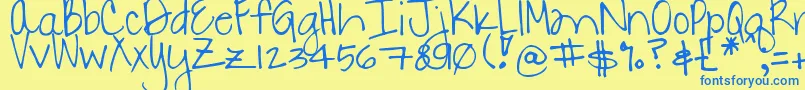 DjbDanielle2 Font – Blue Fonts on Yellow Background