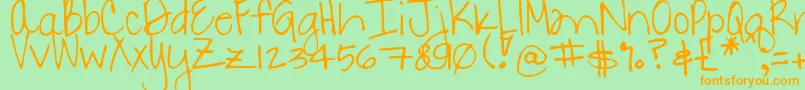 DjbDanielle2 Font – Orange Fonts on Green Background