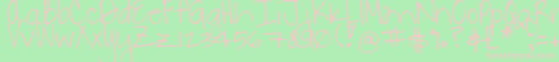 DjbDanielle2 Font – Pink Fonts on Green Background