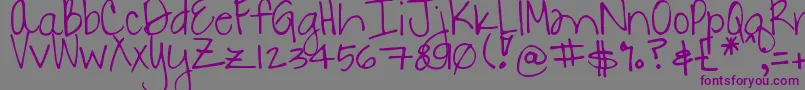DjbDanielle2-fontti – violetit fontit harmaalla taustalla