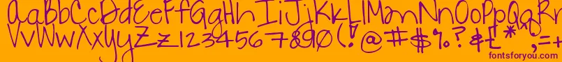 DjbDanielle2-fontti – violetit fontit oranssilla taustalla