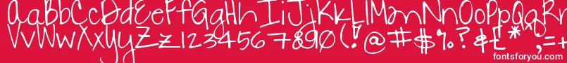 DjbDanielle2 Font – White Fonts on Red Background