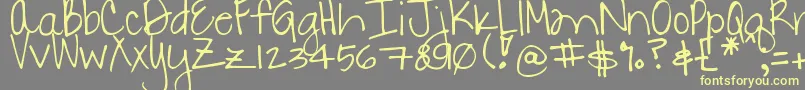 DjbDanielle2-fontti – keltaiset fontit harmaalla taustalla