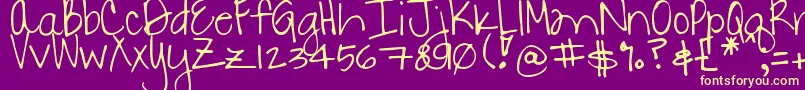 DjbDanielle2 Font – Yellow Fonts on Purple Background