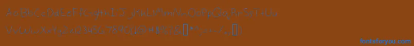 Annekelight-Schriftart – Blaue Schriften auf braunem Hintergrund