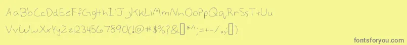 Annekelight-Schriftart – Graue Schriften auf gelbem Hintergrund