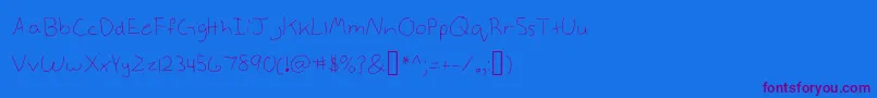 Annekelight-Schriftart – Violette Schriften auf blauem Hintergrund