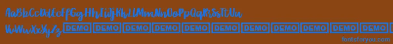 フォントRither – 茶色の背景に青い文字