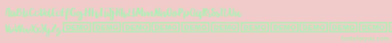 フォントRither – ピンクの背景に緑の文字