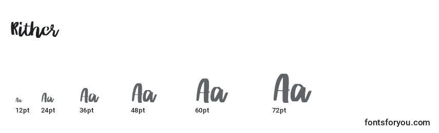Rither Font Sizes