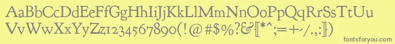 Goudybookletter1911 Font – Gray Fonts on Yellow Background