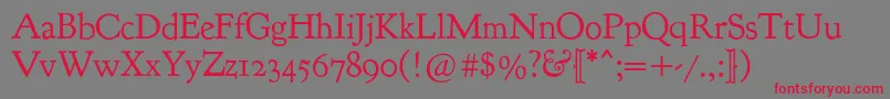 Goudybookletter1911 Font – Red Fonts on Gray Background