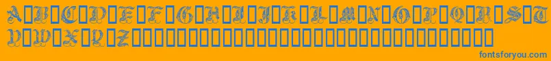 More about Royal Initialen Font Royal Initialen Font – Blue Fonts on Orange Background