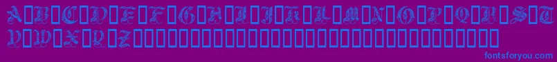 Royal Initialen Font – Blue Fonts on Purple Background