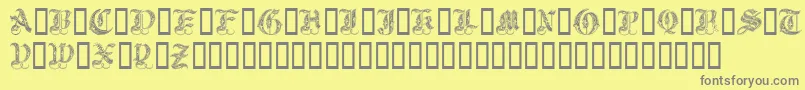 Royal Initialen-Schriftart – Graue Schriften auf gelbem Hintergrund