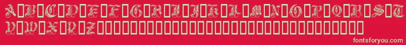 フォントRoyal Initialen – 赤い背景に緑の文字