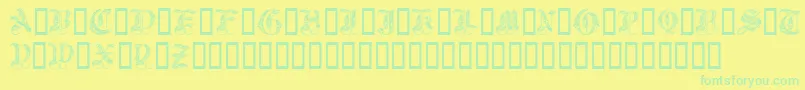 Więcej informacji o czcionce Royal Initialen Czcionka Royal Initialen – zielone czcionki na żółtym tle