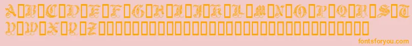 Royal Initialen-Schriftart – Orangefarbene Schriften auf rosa Hintergrund