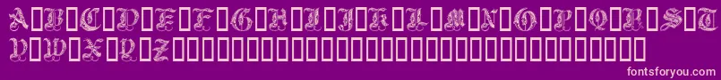 Fonte Royal Initialen – fontes rosa em um fundo violeta