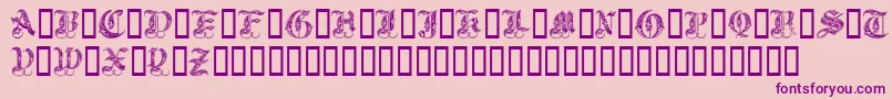 fuente Royal Initialen – Fuentes Moradas Sobre Fondo Rosa