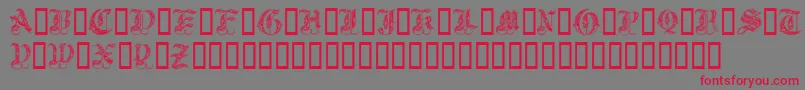 Royal Initialen Font – Red Fonts on Gray Background