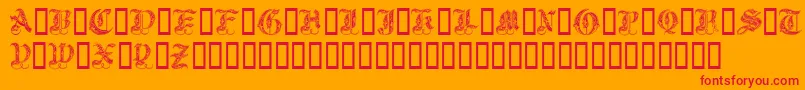 Royal Initialen-fontti – punaiset fontit oranssilla taustalla