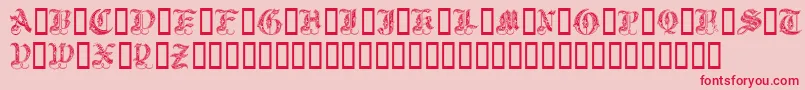 Fonte Royal Initialen – fontes vermelhas em um fundo rosa