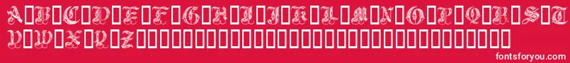 フォントRoyal Initialen – 赤い背景に白い文字