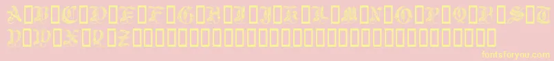 Royal Initialen-Schriftart – Gelbe Schriften auf rosa Hintergrund