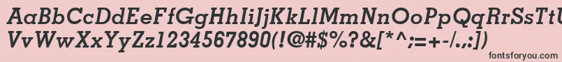 Шрифт MemphisLtBoldItalic – чёрные шрифты на розовом фоне