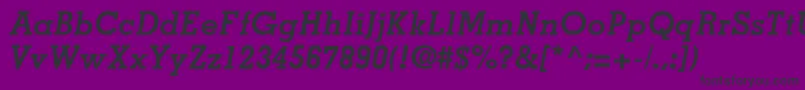 MemphisLtBoldItalic Font – Black Fonts on Purple Background