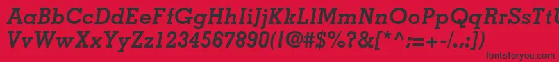 MemphisLtBoldItalic Font – Black Fonts on Red Background