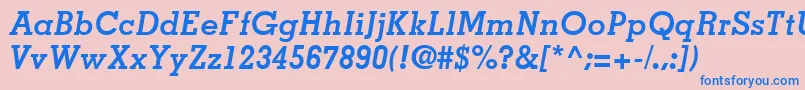 フォントMemphisLtBoldItalic – ピンクの背景に青い文字