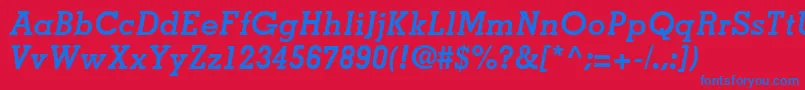 MemphisLtBoldItalic Font – Blue Fonts on Red Background