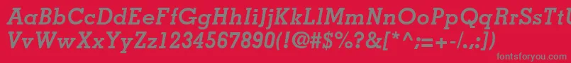 MemphisLtBoldItalic-Schriftart – Graue Schriften auf rotem Hintergrund